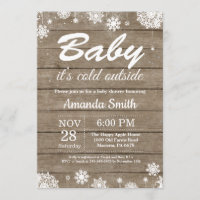 Bébé son baby shower rustique d'hiver d'extérieur