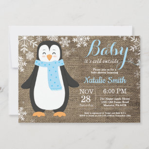Invitation Bébé son froid à l'extérieur Baby shower de pingou