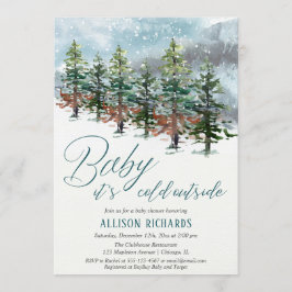 Invitation Bébé son froid à l'extérieur baby shower des arbre