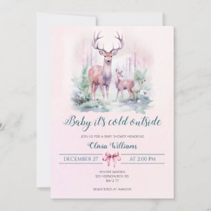 Invitation Bébé son froid à l'extérieur baby shower fille cer