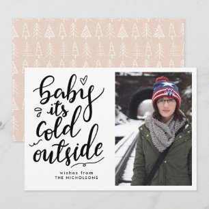 Invitation Bébé son froid à l'extérieur de la photo manuscrit