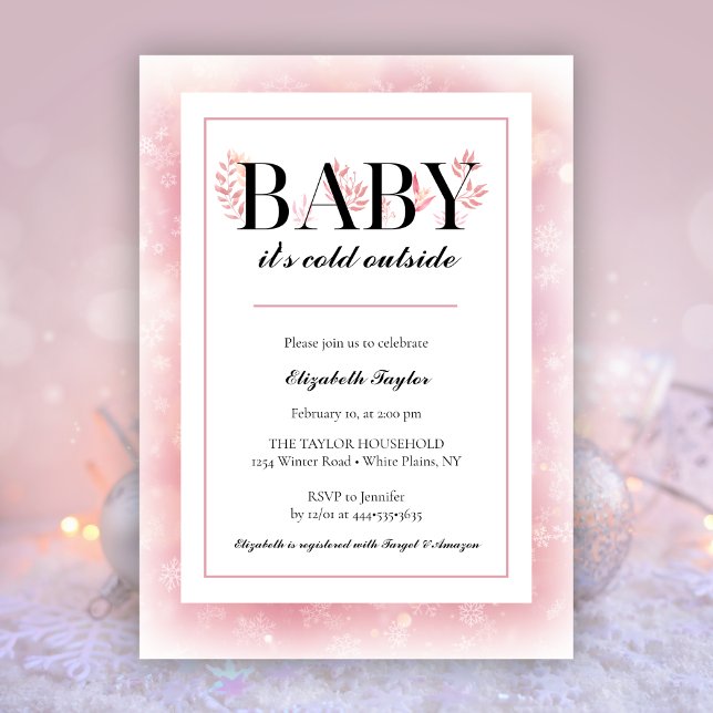 Invitation Bébé son froid à l'extérieur du Baby shower de nei (Créateur téléchargé)