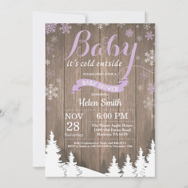 Invitation Bébé son froid à l'extérieur du Baby shower d'hive (Devant)