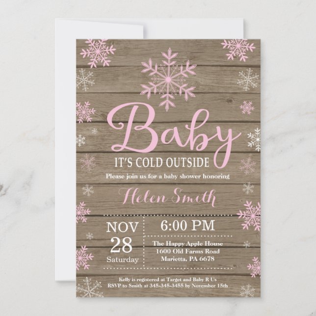 Invitation Bébé son froid à l'extérieur du Baby shower d'hive (Devant)