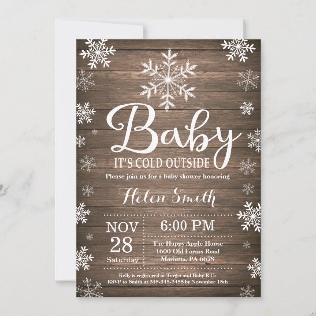 Invitation Bébé son froid à l'extérieur du Baby shower d'hive (Devant)