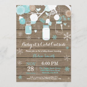 Invitation Bébé son froid à l'extérieur du Baby shower Mason