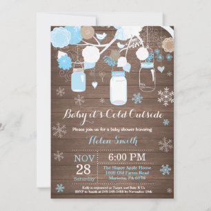 Invitation Bébé son froid à l'extérieur du Baby shower Mason