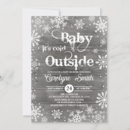 Invitation Bébé son froid à l'extérieur du Baby shower rustiq
