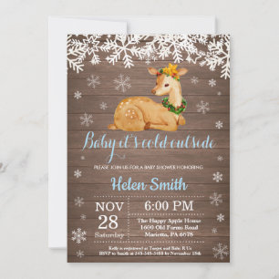 Invitation Bébé son froid dehors Baby shower de cerfs d'hiver