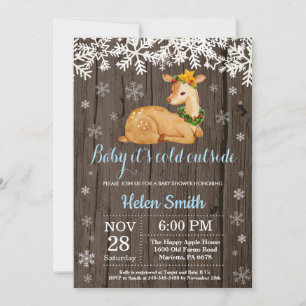 Invitation Bébé son froid dehors Baby shower de cerfs d'hiver