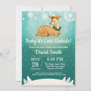 Invitation Bébé son froid dehors Baby shower de cerfs d'hiver