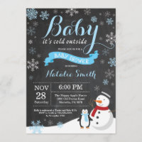 Bébé son froid dehors Baby shower de garçon d'hive