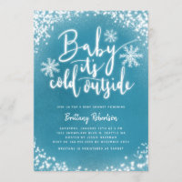 Bébé son froid dehors Baby shower d'hiver bleu