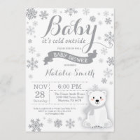 Bébé son froid dehors Baby shower d'hiver gris