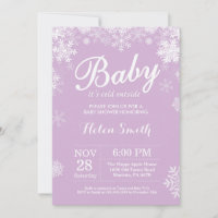 Bébé son froid dehors Hiver Baby shower pourpre