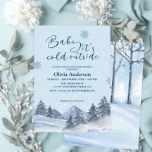 Bébé son froid en dehors du baby shower de flocon