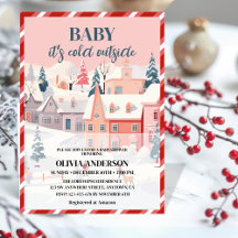 Bébé son froid en dehors du baby shower d'hiver ro