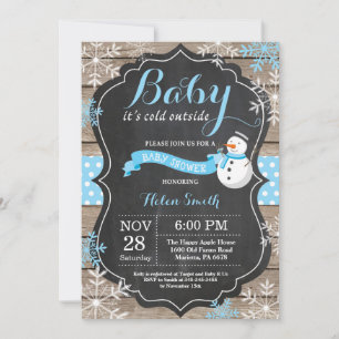 Invitation Bébé son froid en dehors du Baby shower Snowman