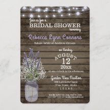 Bébé souffle et Lavande Fête des mariées rustique