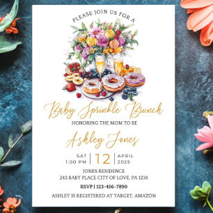 Invitation Bébé Sprinkle Brunch Baby shower personnalisé Invi
