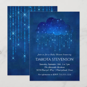 Invitation Bébé Sprinkle Classic Blue   Baby shower Moody