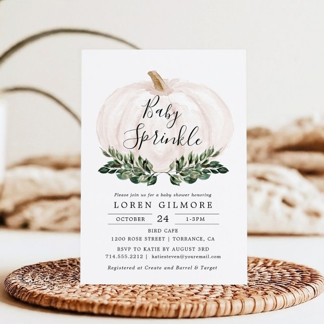 Invitation Bébé Sprinkle Fall Baby shower Citrouille (Créateur téléchargé)