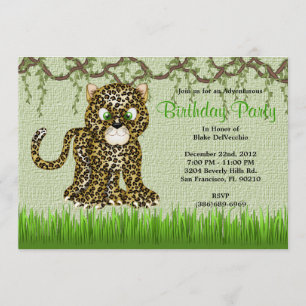 Invitation Bébé sucré et sucré Cheetah Vine l'anniversaire de
