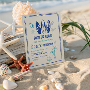 Invitation Bébé surfeur, Bébé de la plage à bord Douche