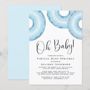 Invitation Bébé virtuel saupoudrer l'invitation bleue