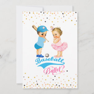 Invitation Bébés Baseball Ou Ballet Sexe Révéler