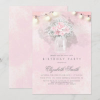 Bébé's Breath and Pink Roses Rustic Birthday Party