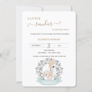 Invitation Bébés cerfs mignons roses Baby Shower