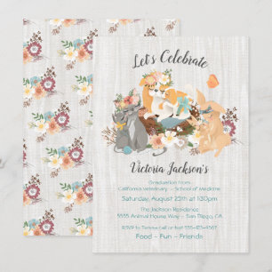 Invitation Bébés et mamma Vétérinaire Graduation à l'école