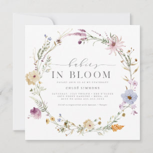 Invitation Bébés floraux printaniers dans le Baby shower Carr