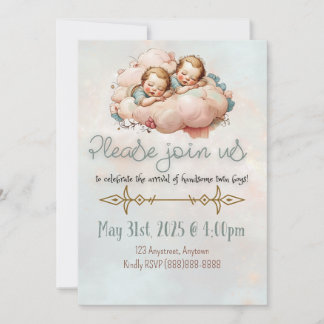 Invitation Bébés jumeaux garçons