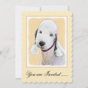 Invitation Bedlington Terrier Peinture - Art Chien original