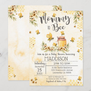 Invitation Bee Baby Shower Invite maman to Bee
