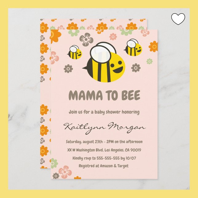 Invitation Bee bébé douche invite maman à être Floral (Créateur téléchargé)