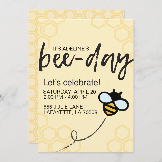 Invitation Bee-Day (Devant / Derrière)