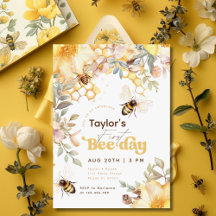 Bee Day Bumblebebe 1er anniversaire Floral Anniver
