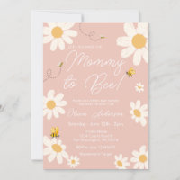 Bee Pink Daisy Retro Mommy to Bee Baby shower
