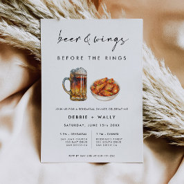 Invitation Beer and Wings Before the Rings Rehearsal Dinner