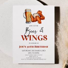Invitation Beer and Wings Chicken Wings Birthday Party