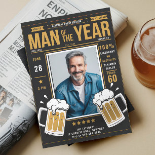 Invitation Beer Magazine Drôle Hommes Adultes Anniversaire Ph