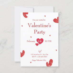Invitation Beige rose minimaliste esthétique Saint Valentin