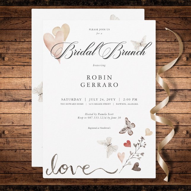 Invitation Beige Rustique Boho Love Bridal Brunch (Beige Rustic Boho Love Bridal Brunch Invitation)