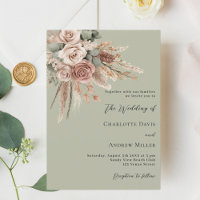 Beige taupe rose pampas sauge vert luxe mariage