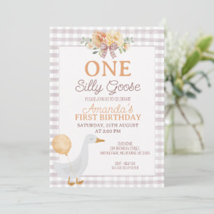 Invitation Beige vintage Orange One Silly Goose 1er anniversa