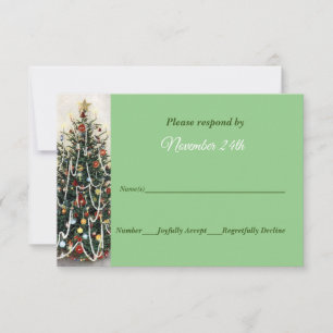 Invitation Bel arbre illuminé Noël Mariage RSVP