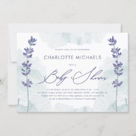 Invitation Belle aquarelle avec jolie Baby shower Script